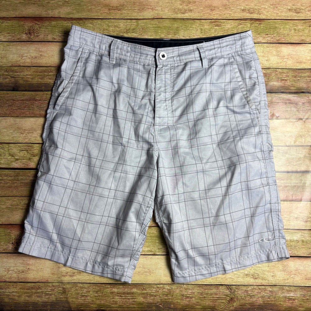 O'Neill Grey Plaid Hybrid Walkshorts / Boardshorts